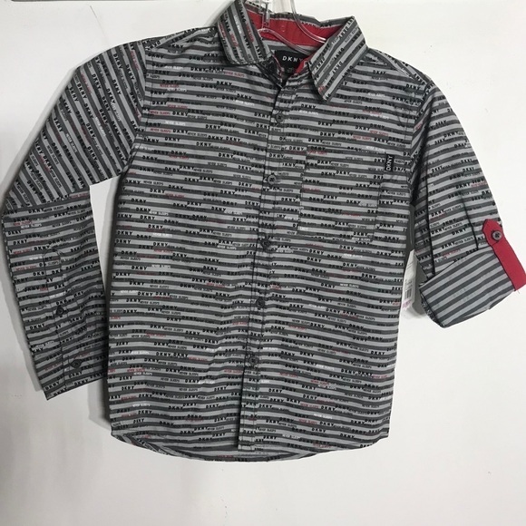 NWT DKNY Kids Size 6 graphic button down shirt top new - Picture 4 of 8